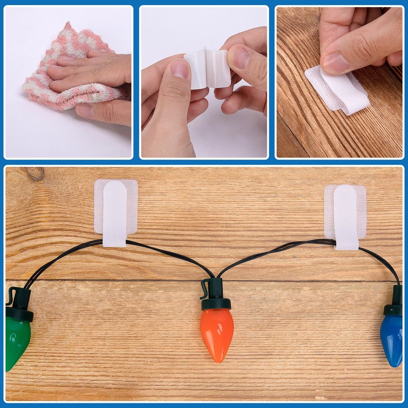 40 Pcs Adhesive Christmas String Lights Strap Holders, Outdoor Hanging