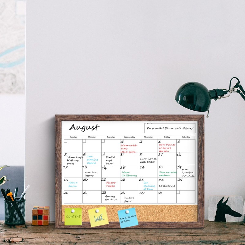 Calendar Whiteboard for Wall, 17x13 Inches White Board Calendar Dry