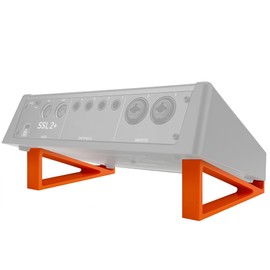 Musiin audio interface stand supports SSL2+ MK2, ID14 MK2, ID4 MK2, Apollo X 4 etc. Simple triangular frame saves space and keeps setup stable and professional