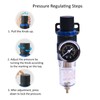 1/4" NPT Air Filter Pressure Regulator, Water-Trap Air Tool Compressor
