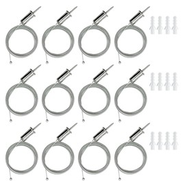 cezelux 12 Sets Hexagon Garage Light Suspension Cables Kit Steel Hanging Chains 6.5ft, Hex Honeycomb Light Connectors Pendant Light Wire Rope Cable Heavy Duty Chandelier Wire Adjustable (2m 12pcs)