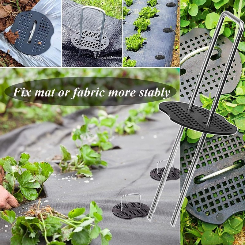 Galvanised Ground Anchors, Pack of 20 U-shaped Garden Pegs with