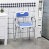 HOMCOM EVA Padded Shower Chair with Arms and Back, Bath
