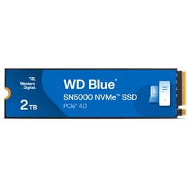 Western Digital 2TB WD Blue SN5000 NVMe Internal Solid State Drive SSD - PCIe Gen 4.0, M.2 2280, Up to 5,150 MB/s - WDS200T4B0E