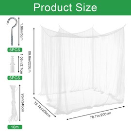 BUZIFU Mosquito Net Double Beds 200 x 200 x 220 cm Extra Large Mosquito Net Bed Rectangular Net Curtain Travel Fly Net Mosquito Net Canopy Mosquito Net Bed Suitable for Home Camping 1 Items