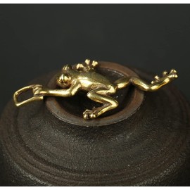Kaimed Frog Key Holder, Feng Shui Goods, Money, Frog, Double Ring, Crafts, Good Luck, Lucky Item, Home Office Decoration, Brass, Brass, Frog, Good Luck, Good Luck, Good Luck, Harvest Prayer, Amulet,