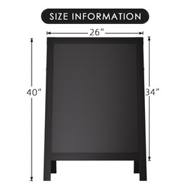 INNOVART A-Frame Sidewalk Sign 40”x26”, Sandwich Felt Letter Board w/Changeable Letters, Double-Sided Felt Letter Board, Free Standing Letter Board Easel for Restaurant, Business, Wedding, Black