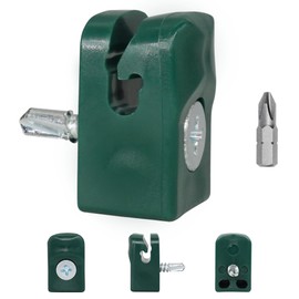 SKIR'CO Pack of 50 green fence clips, plastic clips for wire mesh fences, screwed fence wire holders, clips for wire fences, colour RAL 6005