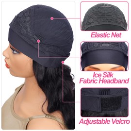 olimaruly 12 Inch Short Straight Headband Bob Wigs Glueless Headband Wig Human Hair Short Straight half wigs for Black Women 180% Density No Lace Headband Wig Natural Color Easy Put On