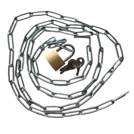 Steel Chain with Padlock Set – Robust Chain with Lock + 3 x Keys – Choice of Length 50 75 100 150 200 cm – Locking & Locking – Household & Workshop (75 cm)