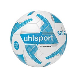 uhlsport Futsal Sala Revolution Thermobonded - Top Play Ball - Indoor Football Hall for Adults, 37, White/Cyan/Silver (Multicolour)