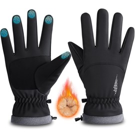 rivmount Winter Gloves for Men Women, Thermal Gloves, Waterproof Cycling Gloves, Windproof Touchscreen Gloves, Warm Ski Gloves for Running, Skiing, Hiking, Cycling, Motorcycle, Black, L