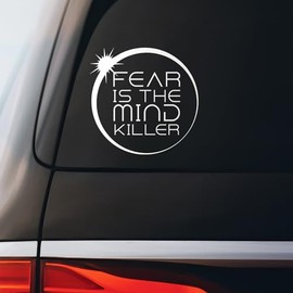 Fear is The Mind Killer Quote Sticker Decal Laptop Notebook 5.5"x5.5" (White)