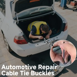 50PCS Universal Nylon Cable Tie Buckles with Storage Box – Self-Locking Zip Ties for Car Mudguards, Bumper, Trunk, Engine Guard – Cable Strap Clips for Motorcycle & Vehicle Repair