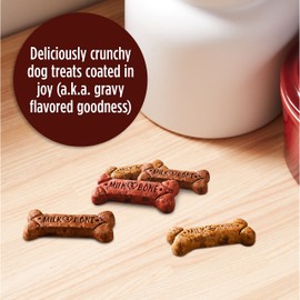 Milk-Bone Gravy Bones Dog Treats with 4 Savory Meat Flavors Coated in Gravy, 7 Pound