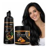 Combo Shampoo Tinte Cubre Canas Mascarilla Color Negro