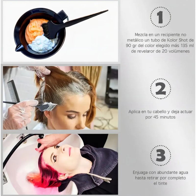 Tinte Para Cabello Kolor Shot Tono 5.666 Cereza 90g +