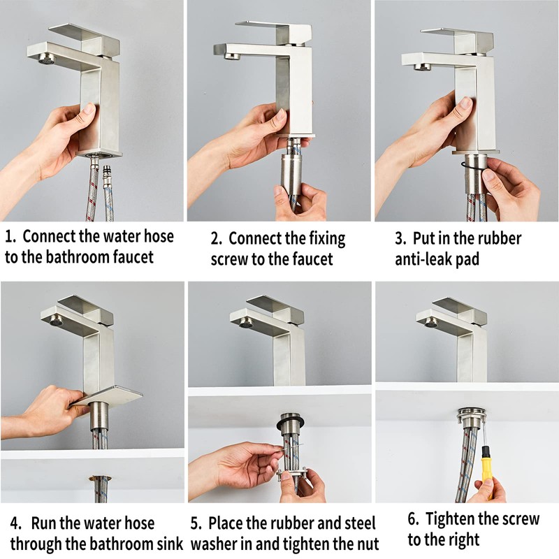 Modern Matte Black Bathroom Faucet Single Hole， Single Handle Bathroom