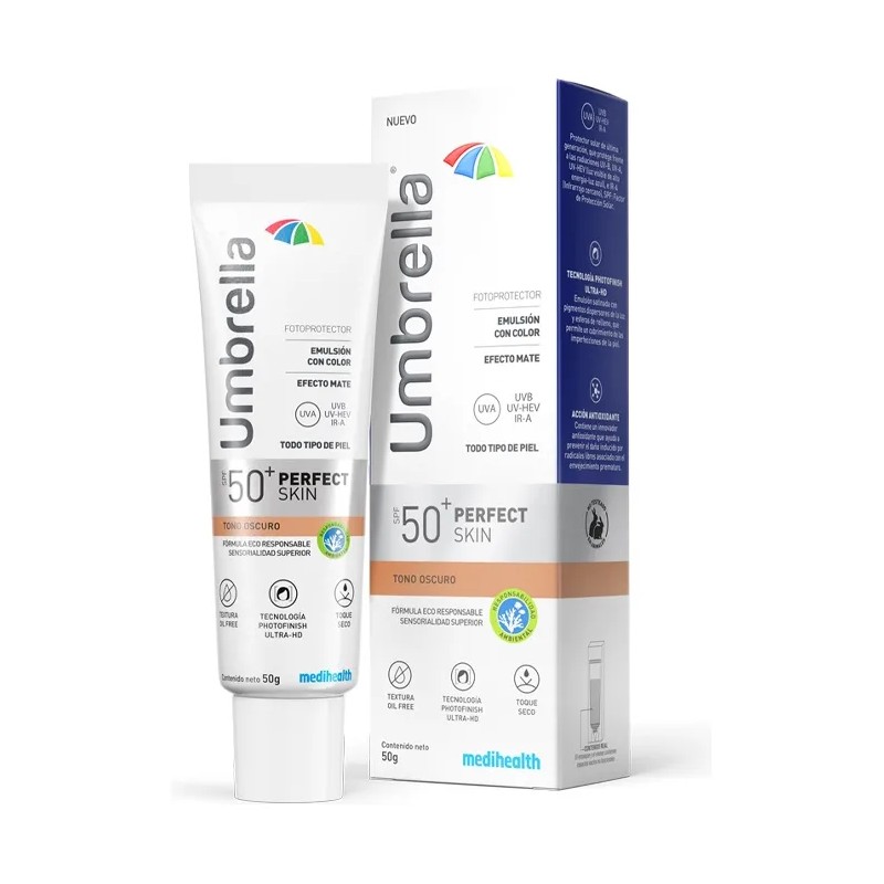 Umbrella Perfect Skin tono oscuro SPF 50+,color EFECTO MATE