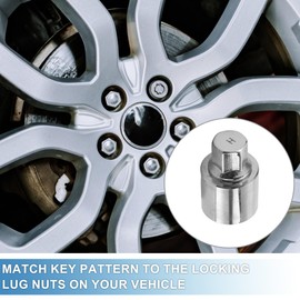 A ABSOPRO Wheel Lock Lugnut Type H Anti-theft Screw Nut Removal Key Socket for Land Rover Range Rover Evoque Freelander
