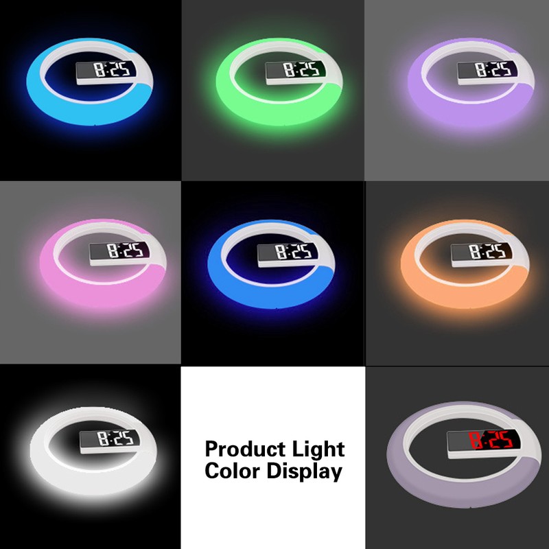 Innovative Modern Style LED Wall Clock Home Decoration with Alarm