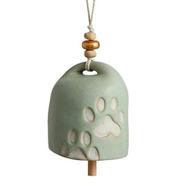 DEMDACO Pawprints Pet Sage Green 7 x 4 Ceramic Stoneware Decorative Inspired Bell