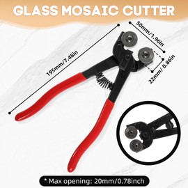 Tile Nipper Glass Ceramic Cutter Pliers, Mosaic Tool Plier Professional 8" Tile Cutting Pliers, Carbide Wheeled Tile Snipper Hand Tool with Alloy Cutter Wheel for Trim Work on Flooring Walls