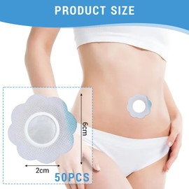 Asheyya 50 Pcs Castor Oil Pack Wrap, 6cm Castor Oil Compress Patches No Wash (Oil Not Included)