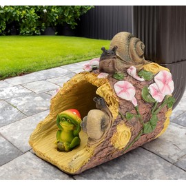 Euiroet Funny Snail Frog Sculpture Gutter Downspout Extender,Garden Statue Ornament,Decor Downspout Diverter,Perfect Rain Diverter for 3"x4" Downspouts, Eco-Friendly Resin,Perfect Outdoor Decor Gift
