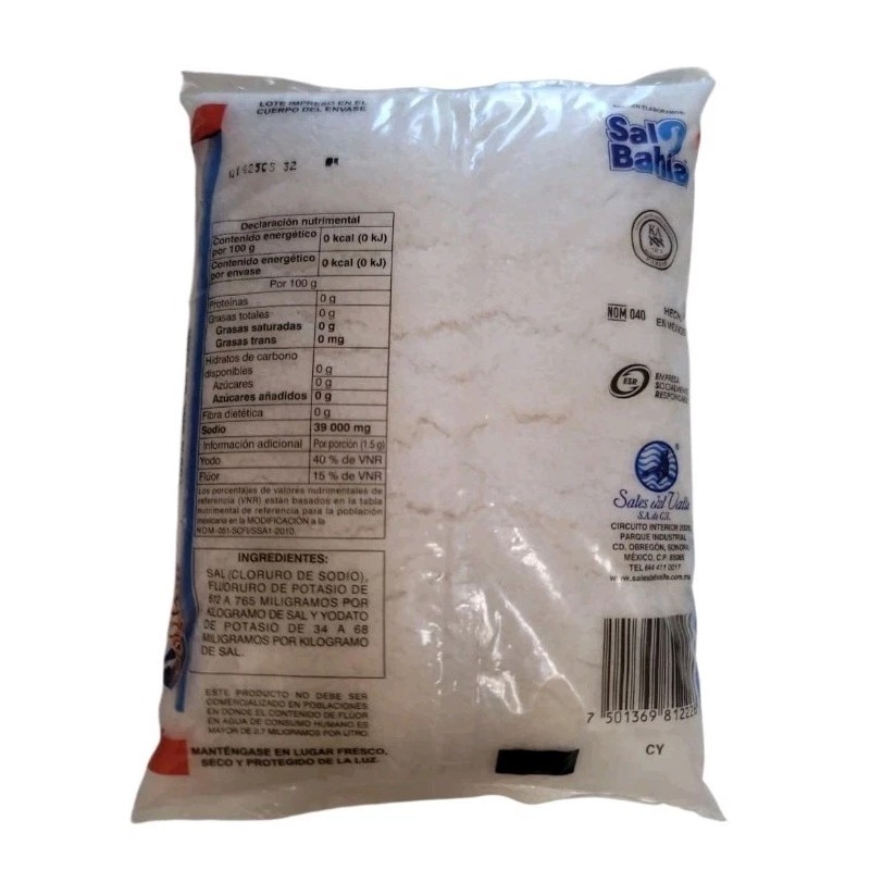 Mar de Cortes 100% Fluoridated Ionized Sea Salt 1Kg (2.2Lb)