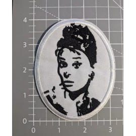 Unbranded Audrey Hepburn Patch Retro 50s Beauty Icon Embroidered Iron On Patch 3.5x4
