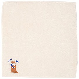 Prairie Dog zootto Organic Cotton Handkerchief, Otter (Front), Made in Japan, Imabari, 100% Cotton, Thin, Embroidery, Hand Towel, Size: Approx. 9.8 x 9.8 inches (25 x 25 cm)