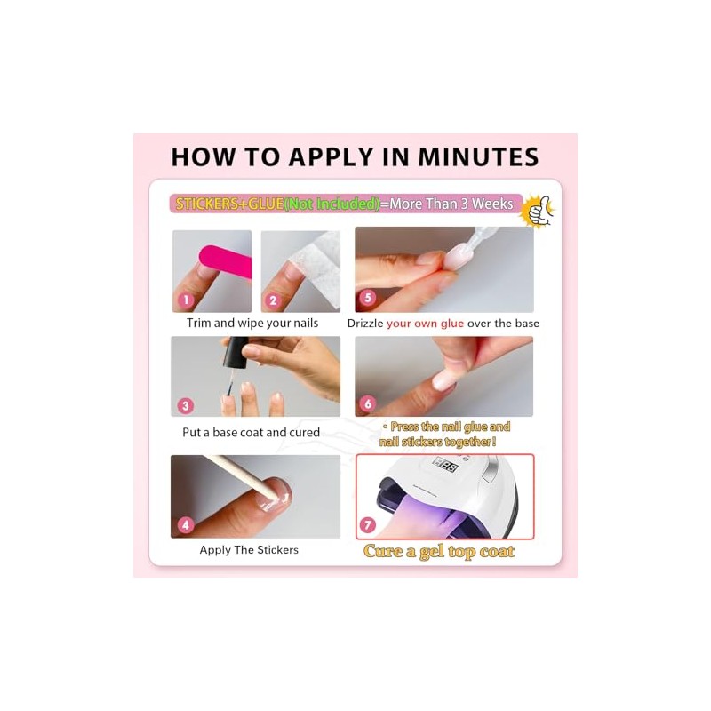 Uñas postizas acrílicas gruesas de gel, cortas, ovaladas, estilo almendra,