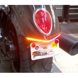 Chrome Glow Triumph Rocket III Roadster LED Fender Turn Signal Kit w/ Plate Bracket - Clear