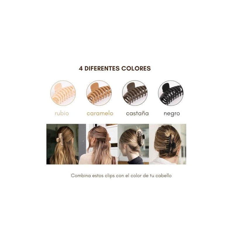 Triko Set de 4 Pinzas para el Cabello para Mujer,
