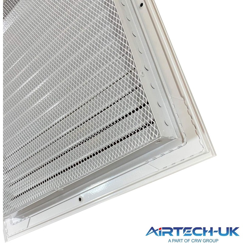AirTech-UK Aluminum Return Air Grille Fixed Louvre White Powder Coated