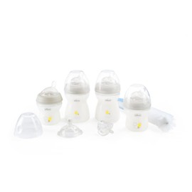 Chicco NaturalFeeling Recién Nacido- Set 4 Biberones Anticólicos 0 Meses, 150ml y 250 ml, Tetina Inclinada, Con Chupete Soft, Silicona Suave, Ideal Lactancia Mixta, Regalo Recién Nacido, Blanco Unisex