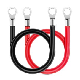 LDOPTO Battery Cables 6 AWG 20-Inch Jumper Cables for Car Battery Inverter Cable Set with Terminals, Red + Black Tinned Copper Battery Inverter Cables for Automotive, Marine, Solar, ATV, Oxygen-Free
