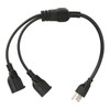 Extension Y Splitter Power Cord 3 Pin 1 to 2