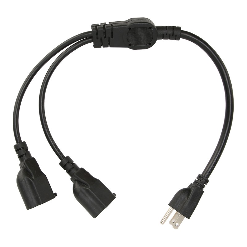 Extension Y Splitter Power Cord 3 Pin 1 to 2