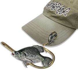 Hookits Crappie (black) Hookit© By Off The Hook Jeweler©️ -  fish hat hook .. hat clip