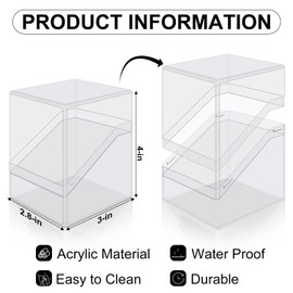 Mlikero Card Deck Cases, 12 Pack Acrylic Card Box for Trading Cards, Sturdy Card Storage Boxes Holding 100+ Sleeved Cards with 12 Dividers, Clear Card Storage Boxes Fit for MTG, Sports Cards