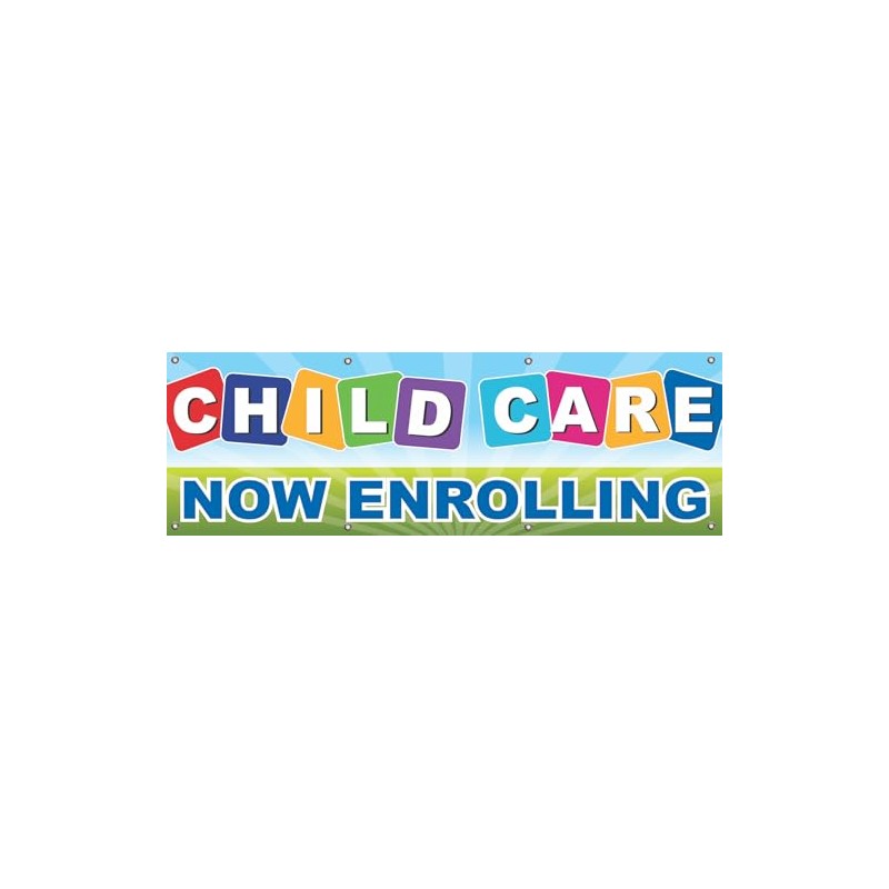 4LessCo 2x6 Feet CHILD CARE NOW ENROLLING Banner Child Care