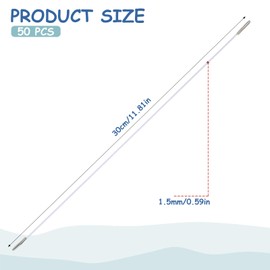 50 Pcs Elastic Cords White Elastic Barbed Cord with Metal Ends 11.8'' Round Soft Stretch Band Stretch String Mask Lanyard Crafts Fastener Loop Band Rope Thread String Extender Strap for DIY Binding