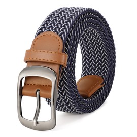 BELTROAD Elastic Braided Belt Mens Golf Belts No-Hole Design Lightweight Breathable Woven Stretch Belt for Golf Casual