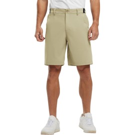 JHMORP Men's Golf Shorts Quick Dry Stretch Elastic Waist Lightweight Dress Athletic Summer Shorts (Apricot,CA 32)