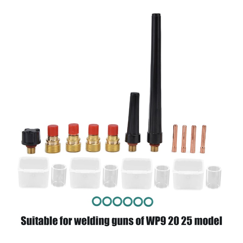 21Pcs TIG Welding Torch Kit Collets Glass Cups Back Caps