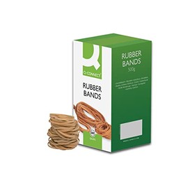 Q-Connect Rubber Bands No.75 101.6 x 9.5mm 500g KF10560, yellow|brown|beige|grey