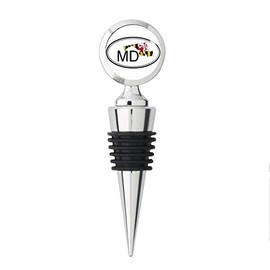 Maryland State Flag Oval Metal Steel Bottle Stopper Winestopper