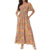 Seta T Women's Summer Dresses Casual Floral Short Sleeve V
